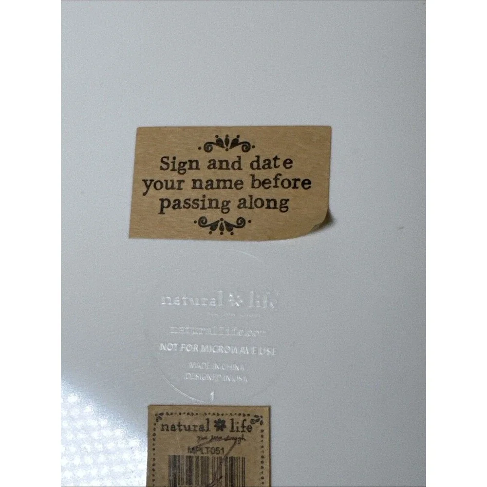 Natural Life , Live, Love, Laugh The Giving Plate Platter Excellent Condition